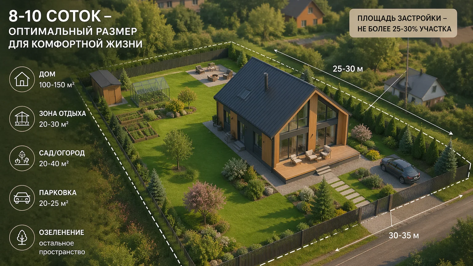 Схема посадки модульного строения на арендованном участке земли